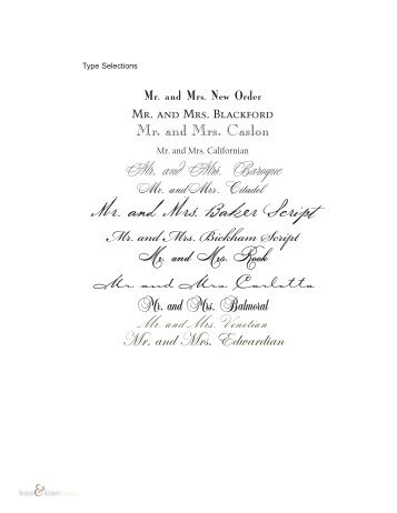 Mr. and Mrs. Baroque Mr. and Mrs. Bickham Script Mr. and Mrs ...