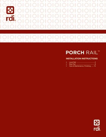 Porch Railâ¢ Instruction PDF - Railing Dynamics