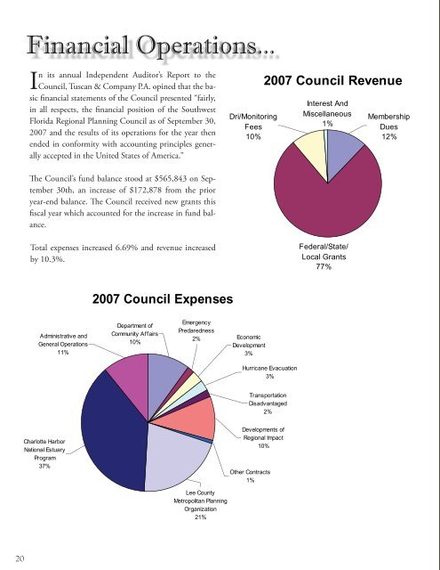 2007 Annual Report - Southwest Florida Regional Planning Council