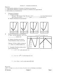 AP Calculus Chapter 3 Page 1 Section 3.1 â Extrema on an Interval ...