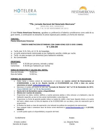 Hoteles - AsociaciÃ³n Nacional del Notariado Mexicano