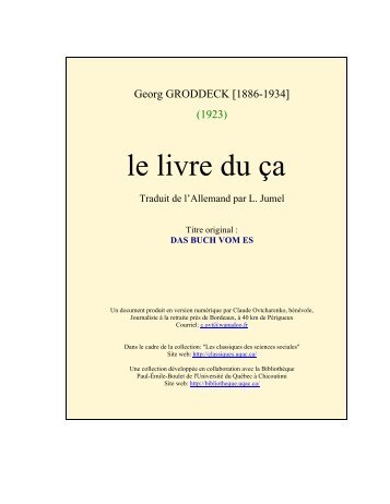 Le livre du ça - Jeff Le MAT