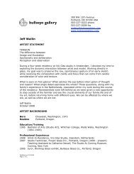 Jeff Wallin - Bullseye Gallery
