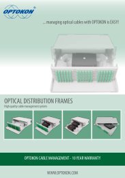 OPTICAL DISTRIBUTION FRAMES - OPTOKON as