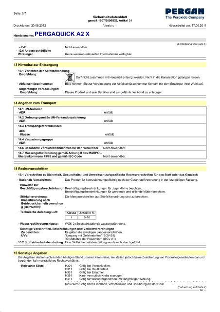 PERGAQUICK A2 X - Pergan GmbH