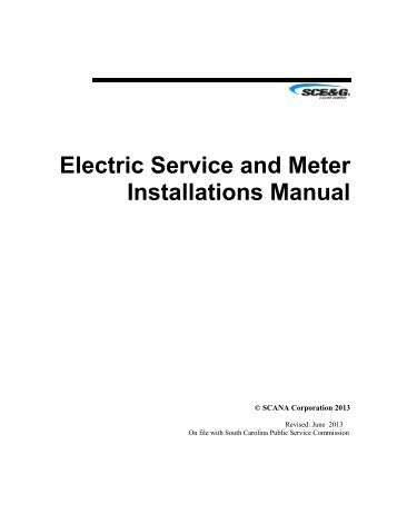 Electric Service and Meter Installations Manual - SCE&G