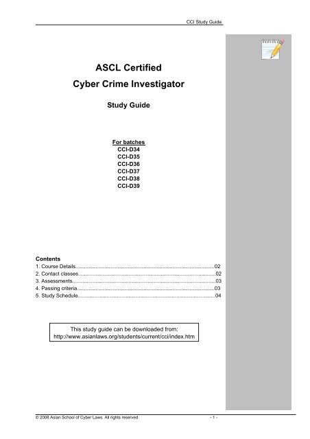CCI Study Guide - Asian School of Cyber Laws