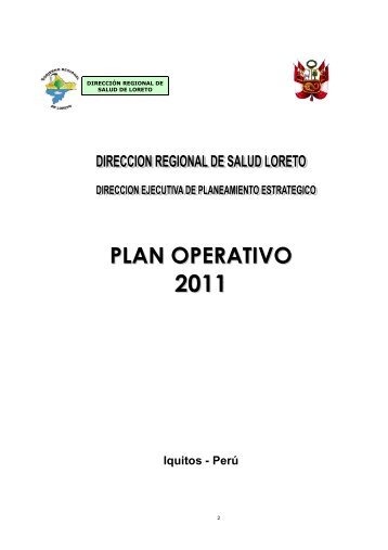 PLAN OPERATIVO - Gobierno Regional de Loreto