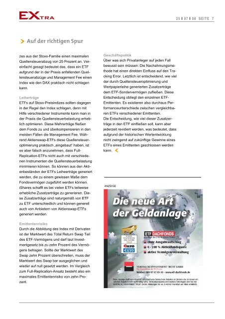 Dividenden steuerfrei einstreichen - EXtra-Magazin