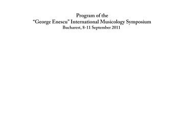 “George Enescu” International Musicology Symposium - UCMR