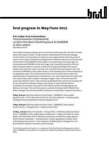 brut program in May/June 2013 - brut wien