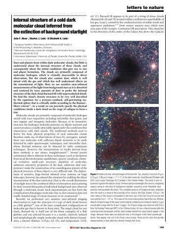 Internal structure of a cold dark molecular cloud ... - GSU Astronomy
