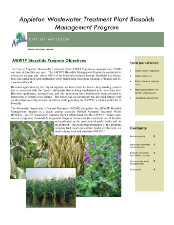 AWWTP Biosolids Management Program Brochure - City of Appleton
