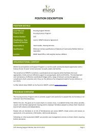 position description - Mallee Accommodation and Support Program