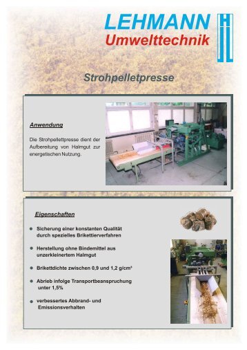 Strohpelletpresse - Lehmann Maschinenbau GmbH