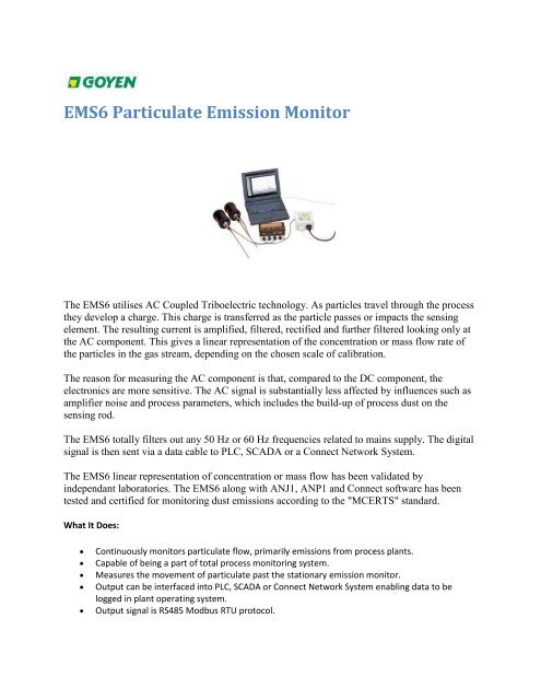 EMS6 Particulate Emission Monitor - Assurich.com.my