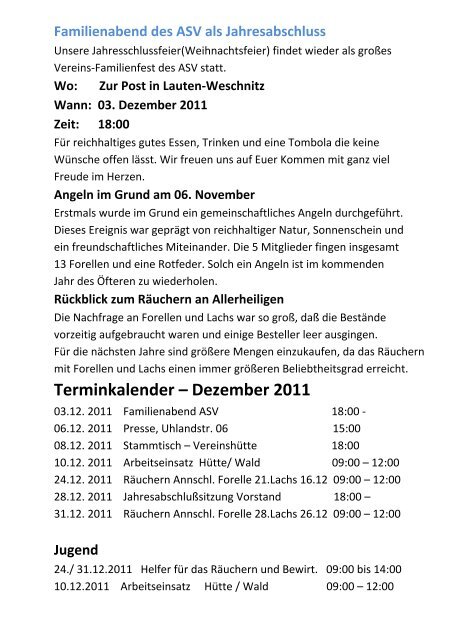 12/2011 - ASV "Petri Heil" 1977 eV Rimbach