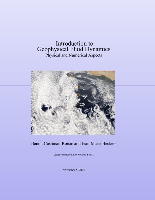 Introduction to Geophysical Fluid Dynamics - ERI people pages