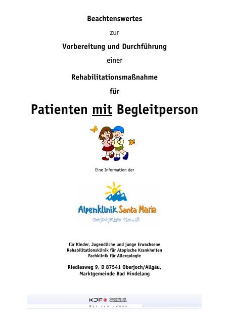 Patienten mit Begleitperson - Alpenklinik Santa Maria