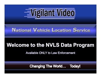 NVLS - National LPR Data Access for Law Enforcement Only