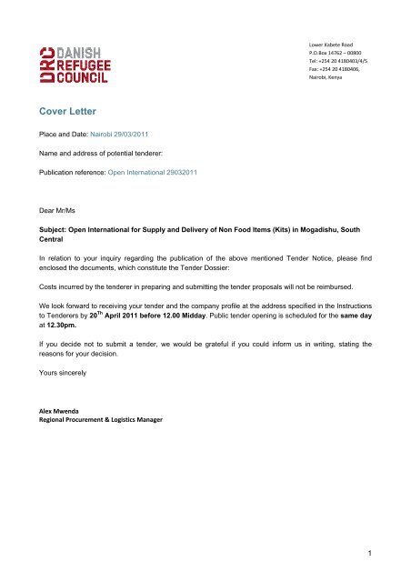 cover letter for denmark tourist visa