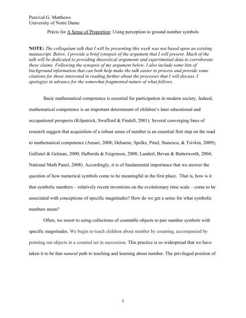 A Sense of Proportion: Using perception to ground number symbols