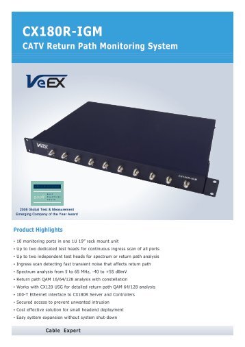 CX180R-IGM CATV Return Path Monitoring System - Indes.com