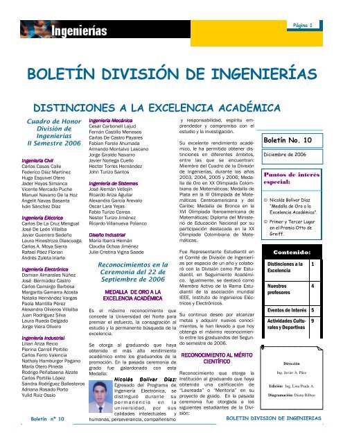 (BOLET\315N 10) - Universidad del Norte