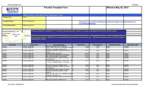 Kodak Pricelist - Peppm