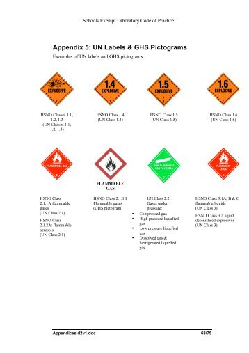 Appendix 5: UN Labels & GHS Pictograms - NZASE