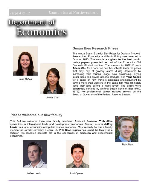 Economics at Northwestern University - Department of Economics