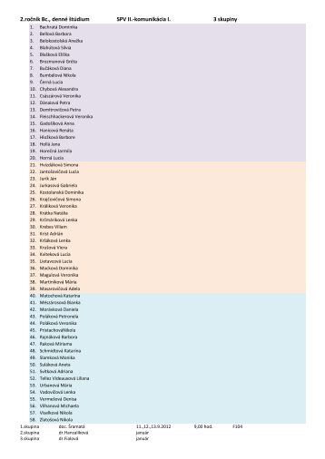 zoznamy SPV , dennÃ© Å¡tÃºdium, zimnÃ½ semester.pdf