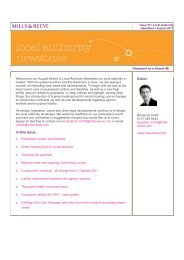 Local Authority Newsbites - August 2011 - Mills & Reeve