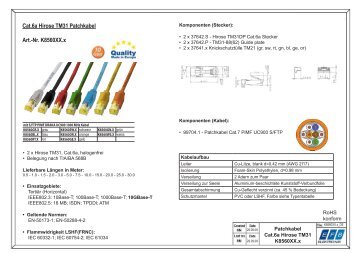 Cat.6a Hirose TM31 Patchkabel Art.-Nr. K8560XX.x