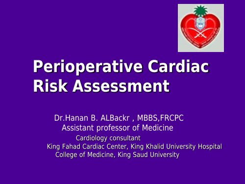 Perioperative Cardiac Risk Assessment - RM Solutions