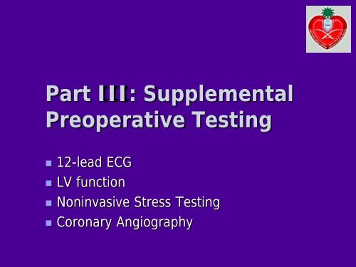 Perioperative Cardiac Risk Assessment - RM Solutions