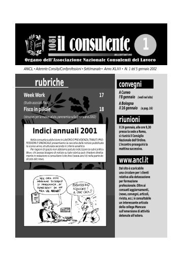 N. 1 del 5 gennaio 2002 8 il consulente 1081 - Ancl