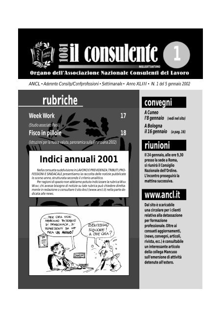 N. 1 del 5 gennaio 2002 8 il consulente 1081 - Ancl