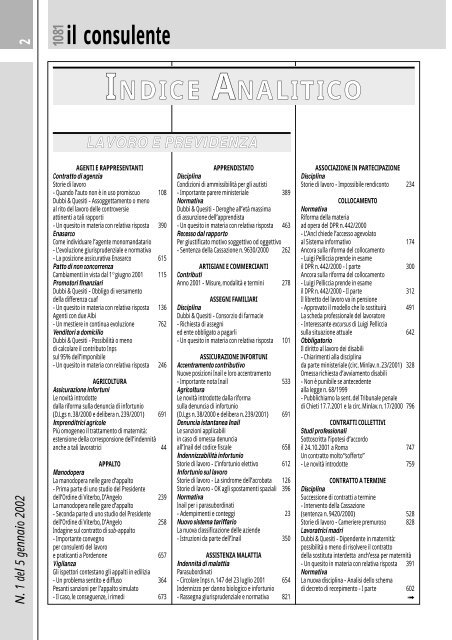 N. 1 del 5 gennaio 2002 8 il consulente 1081 - Ancl