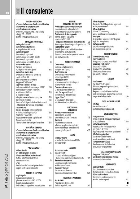 N. 1 del 5 gennaio 2002 8 il consulente 1081 - Ancl