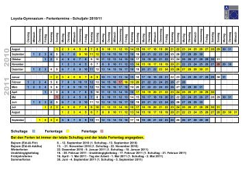 Loyola-Gymnasium - Ferientermine - Schuljahr ... - Alg-prizren.com