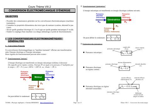 cours conversion d'énergie pdf