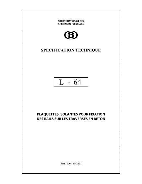 SPECIFICATION TECHNIQUE - Infrabel