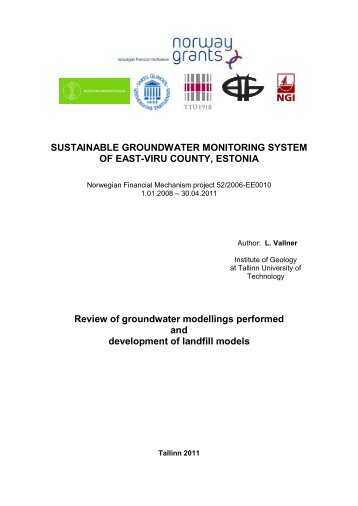 sustainable groundwater monitoring system of east-viru county ...