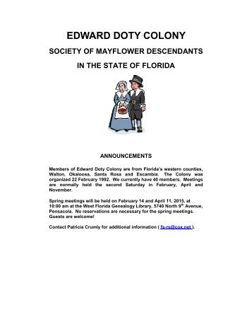 Edward Doty Colony - Florida Society of Mayflower Descendants