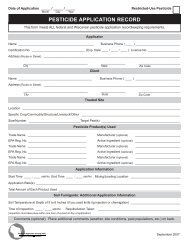 PesticiDe APPlicAtion RecoRD