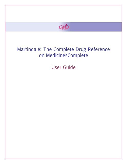Martindale: The Complete Drug Reference on MedicinesComplete ...