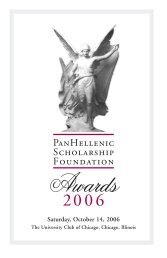 2006 Awards Gala - PanHellenic Scholarship Foundation