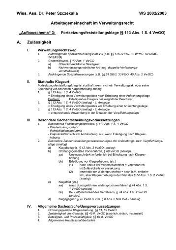 Aufbauschema zur Fortsetzungsfeststellungsklage