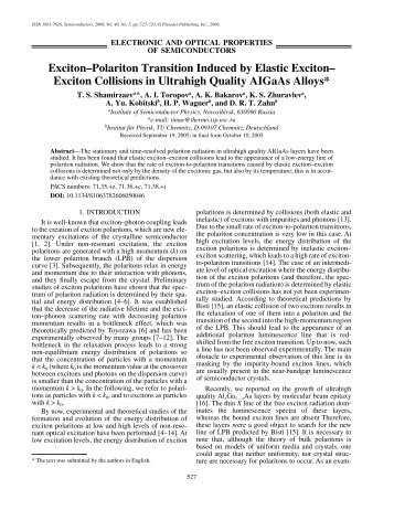 Exciton–Polariton Transition Induced by Elastic Exciton– Exciton ...